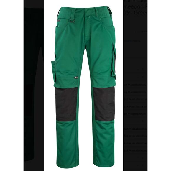 Mascot Other - Mascot Workwear Erlangen Trousers w/ Kneepad Pockets | Mens GB 32.5 Green Black
